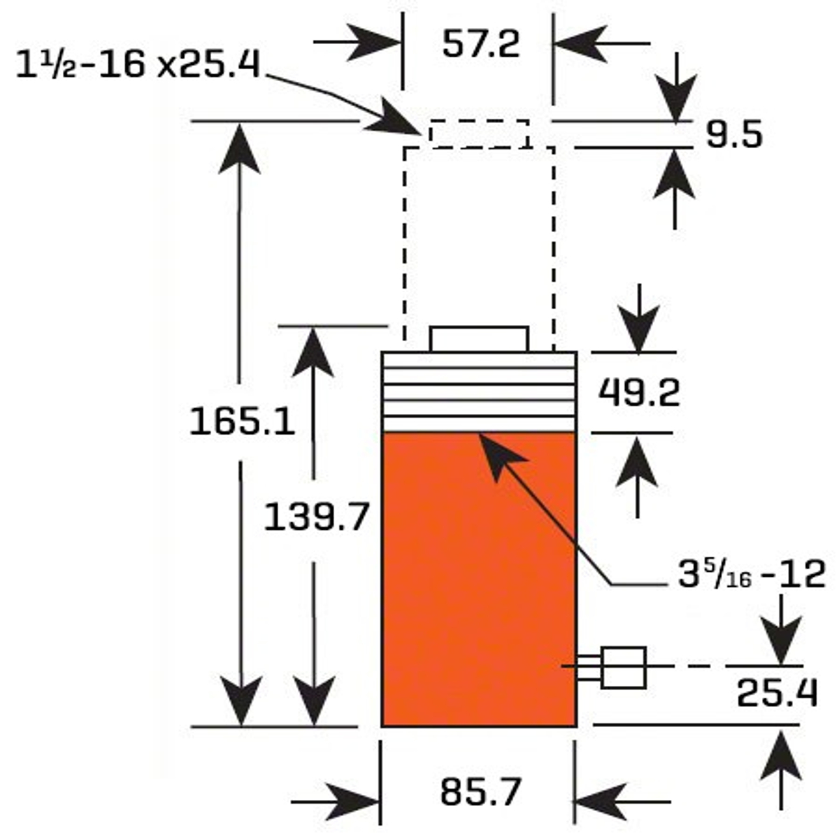 Power Team C251C Cylinder 25t Stroke 25.4 Mm
